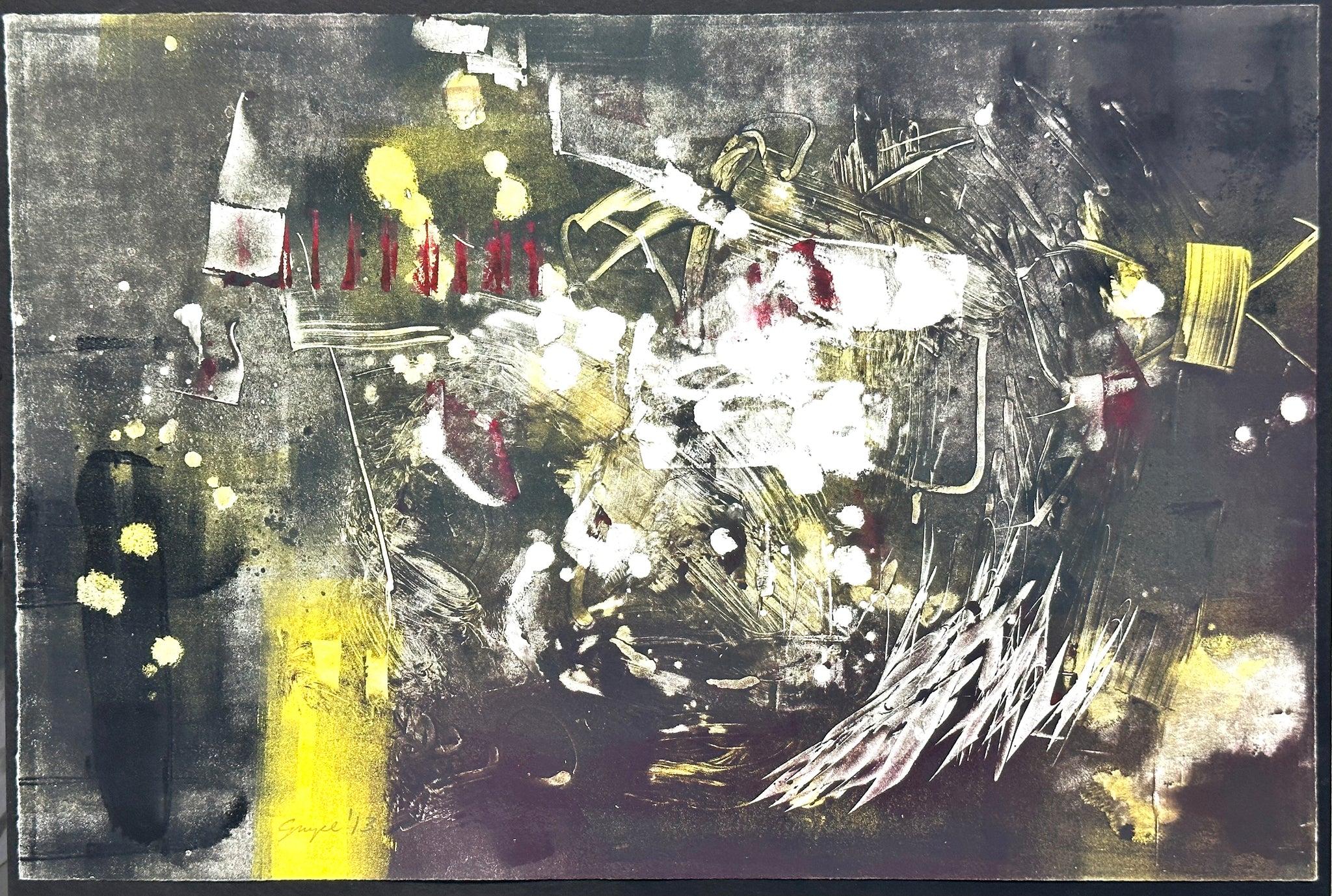 "Flirting With Disaster" 19" X 14" Monotype on Rives BFK