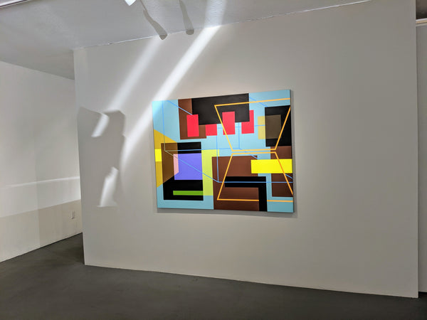 Debi Grupe abstract acrylic in gallery GrupeART