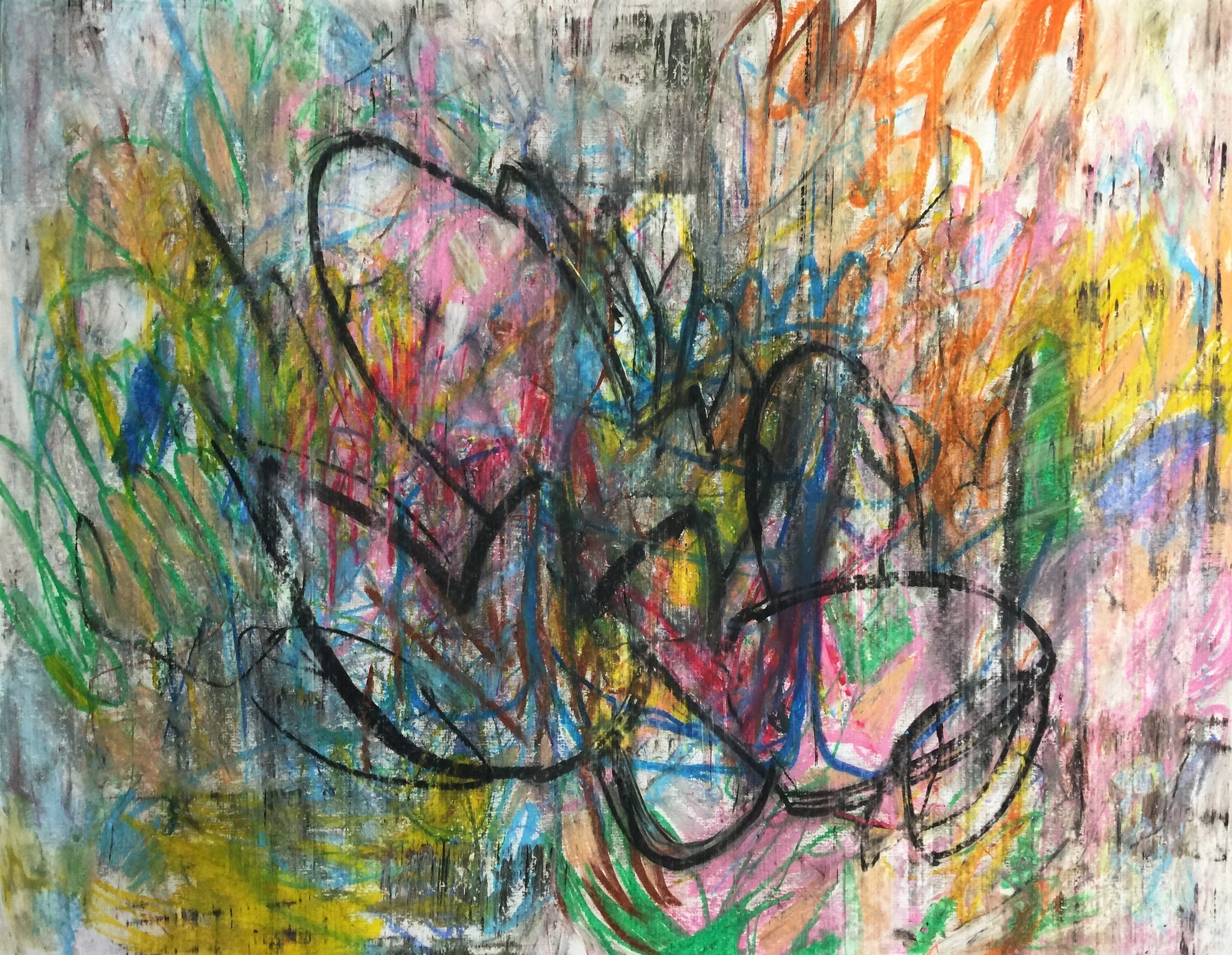 "Untitled 1" Oil Pastel On Mat Board 22" x 16"